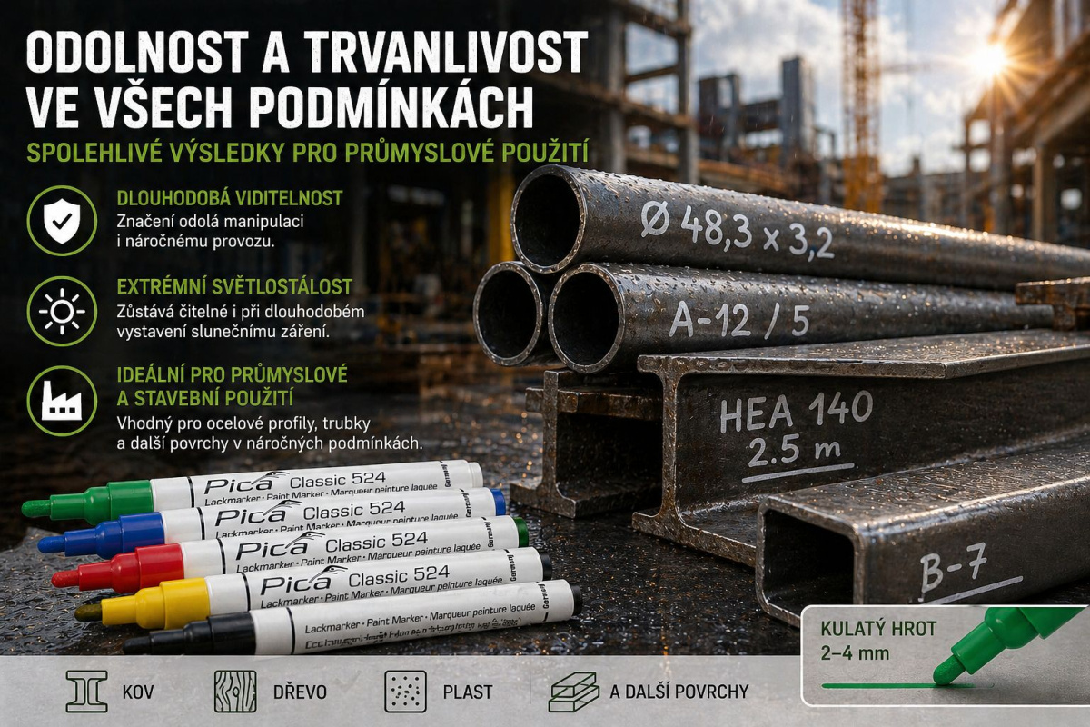 Pica | Classic 524 lakový popisovač 2–4 mm – kontrastní značení