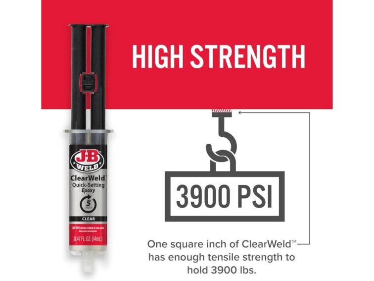 J-B Weld | ClearWeld™(14 ml) – čirý rychletvrdnoucí epoxid - tuhne 5 min
