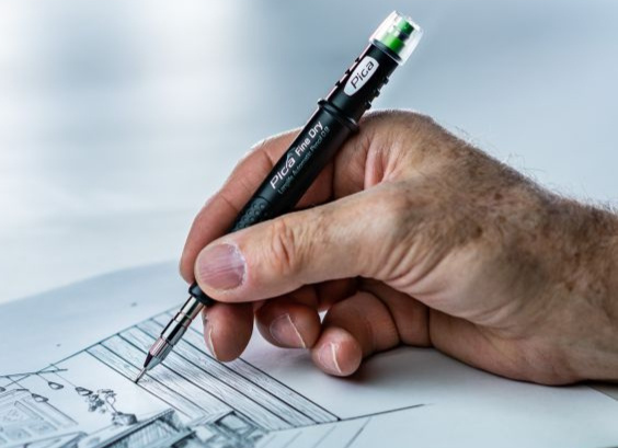 Pica Fine Dry | Pencil for the most precise marking with 0.9 mm tip