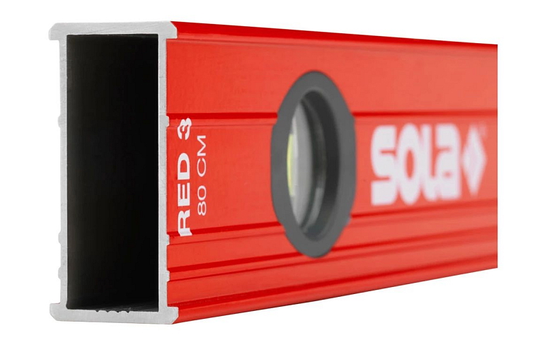 SOLA RED 3 – detail hliníkového profilu a libely (robustní konstrukce)