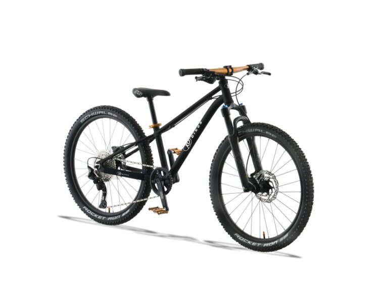 KUbikes 24S Trail AIR - Black - laser Gold, 9,7kg, lehké dětské kolo