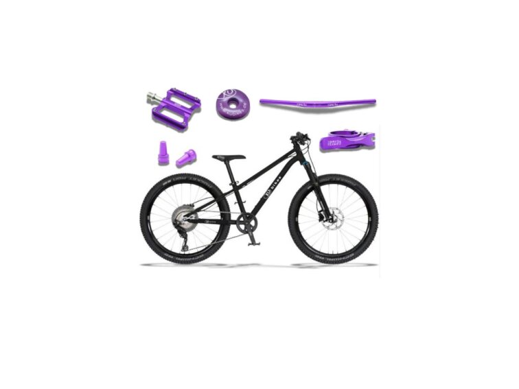 KUbikes 24S Trail AIR - Black - laser Purple, 9,7kg, lehké dětské kolo