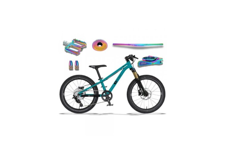KUbikes 20S MTB Disc Tyrkys - laser Rainbow, 8,8kg, lehké dětské kolo