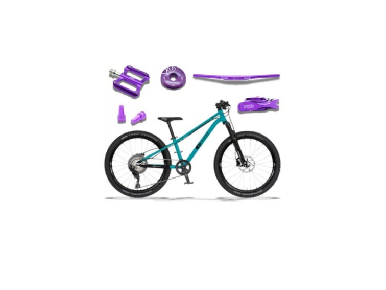 KUbikes 24S Trail AIR - Tyrkys - laser Purple, 9,7kg, lehké dětské kolo