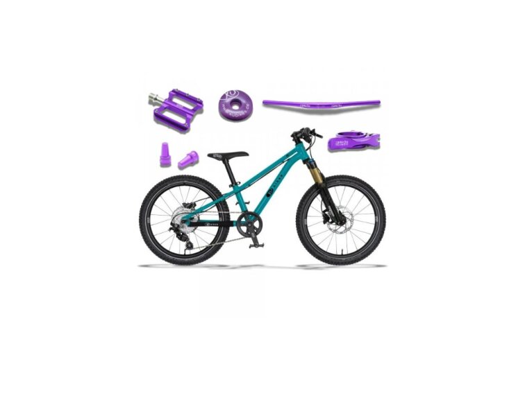 KUbikes 20S MTB Disc Tyrkys - laser Purple, 8,8kg, lehké dětské kolo