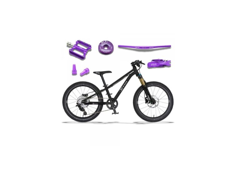 KUbikes 20S MTB Disc Black - laser purple, 8,8kg, lehké dětské kolo