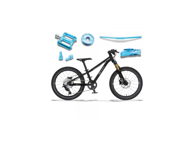 KUbikes 20S MTB Disc Black - laser Blue, 8,8kg, lehké dětské kolo