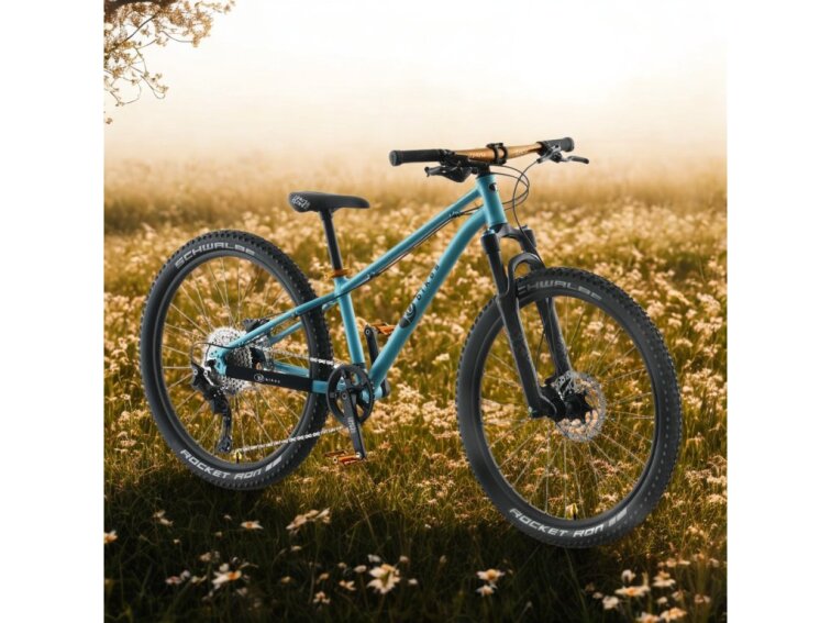 KUbikes 24S Trail AIR - Tyrkys - laser gold, 9,7kg, lehké dětské kolo