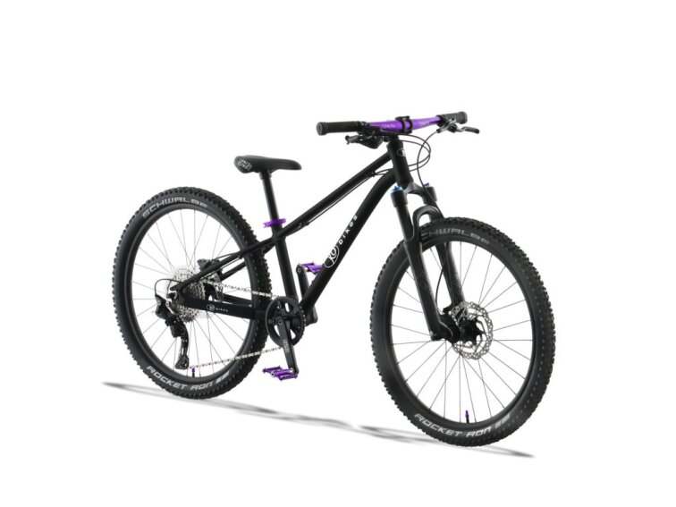 KUbikes 24S Trail AIR - Black - laser Purple, 9,7kg, lehké dětské kolo