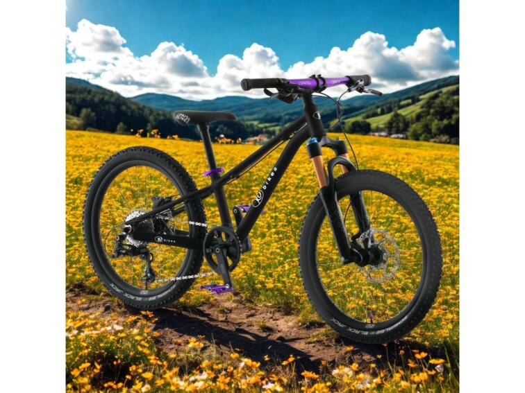 KUbikes 20S MTB Disc Black - laser purple, 8,8kg, lehké dětské kolo