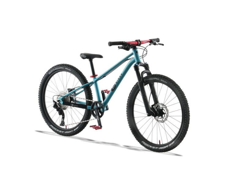 KUbikes 24S Trail AIR - Tyrkys - laser Red, 9,7kg, lehké dětské kolo