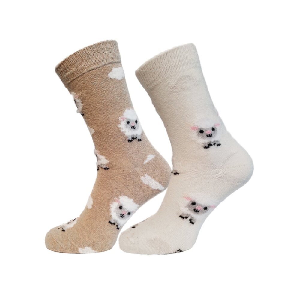 Ponožky teplé s vlnou s motivy tučňáků a oveček