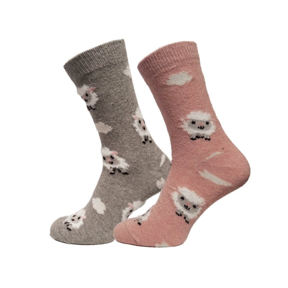 Ponožky teplé s vlnou s motivy tučňáků a oveček