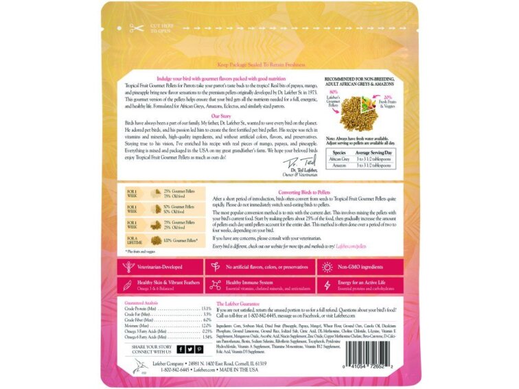 Lafeber Gourmet Pellets Tropical Fruit Parrot