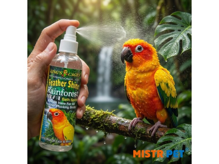Kings Cages Rainforest Mist Bath Spray Feather Shine