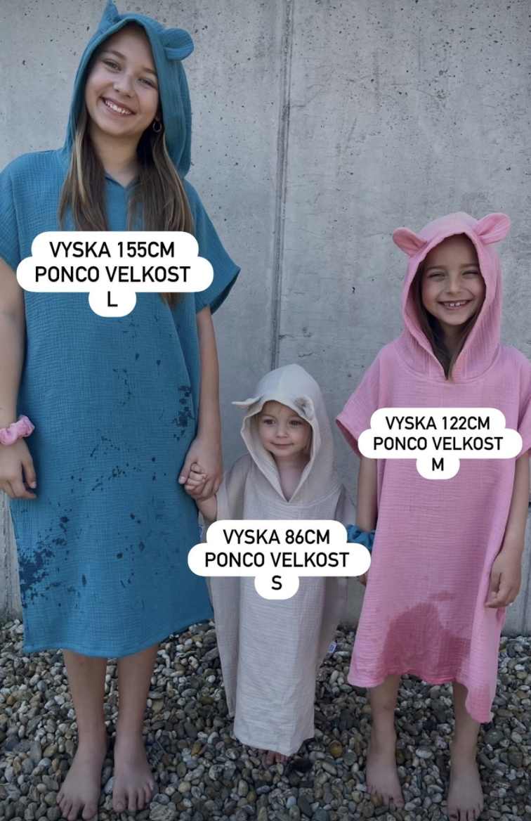 ActiveKids mušelínové pončo pre deti Organic