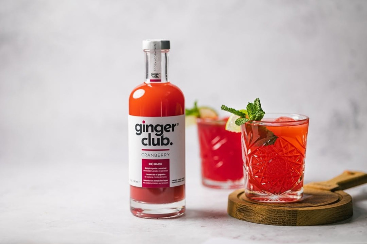 BIO organický zázvorový koncentrát s brusnicami, 500 ml