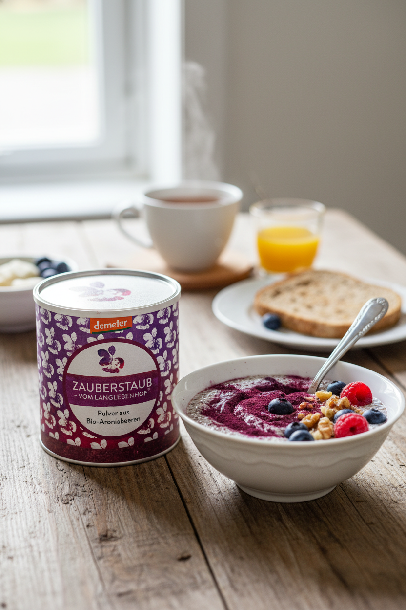 Prášok z BIO plodov arónie - jarabina čierna, Demeter, 100 g