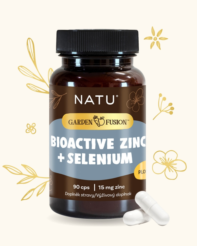 Garden Fusion Bioaktivní zinek 15 mg, selen, extrakt ze zeleného čaje 90 kapslí