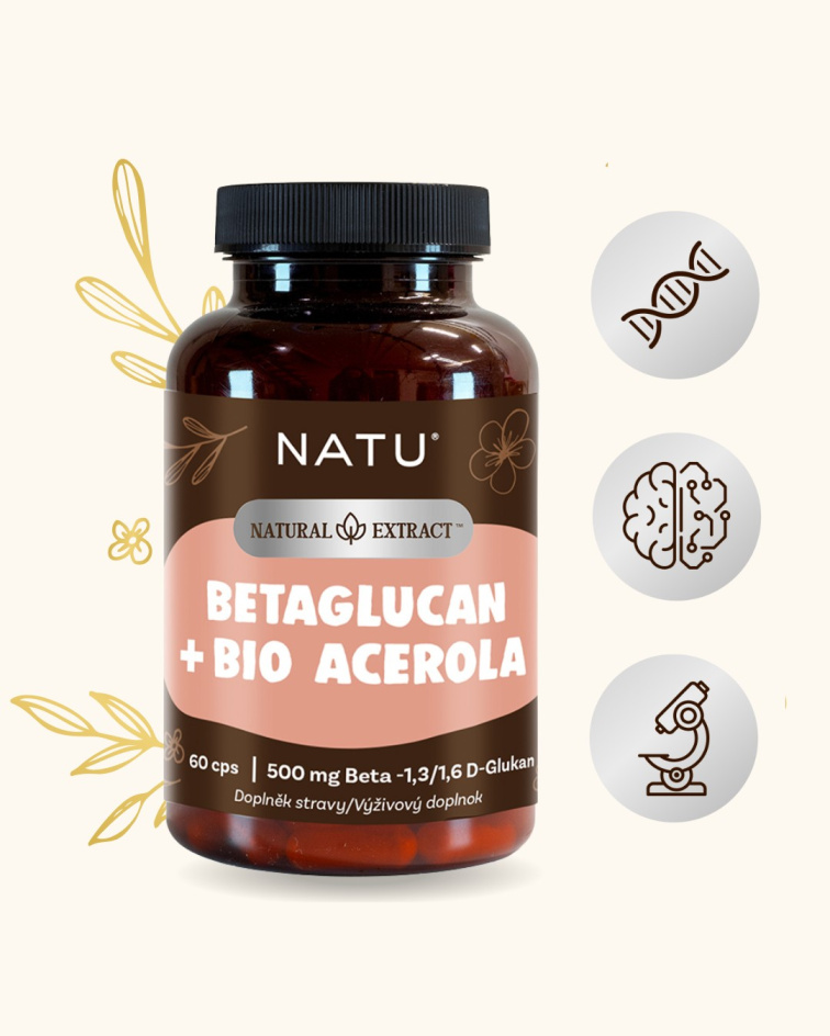 2+1 BetaGlukan 500 mg s BIO acerolou 60 kapslí