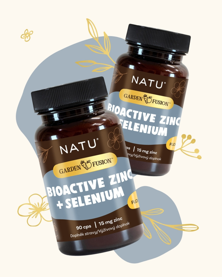 Garden Fusion Bioaktivní zinek 15 mg, selen, extrakt ze zeleného čaje 90 kapslí