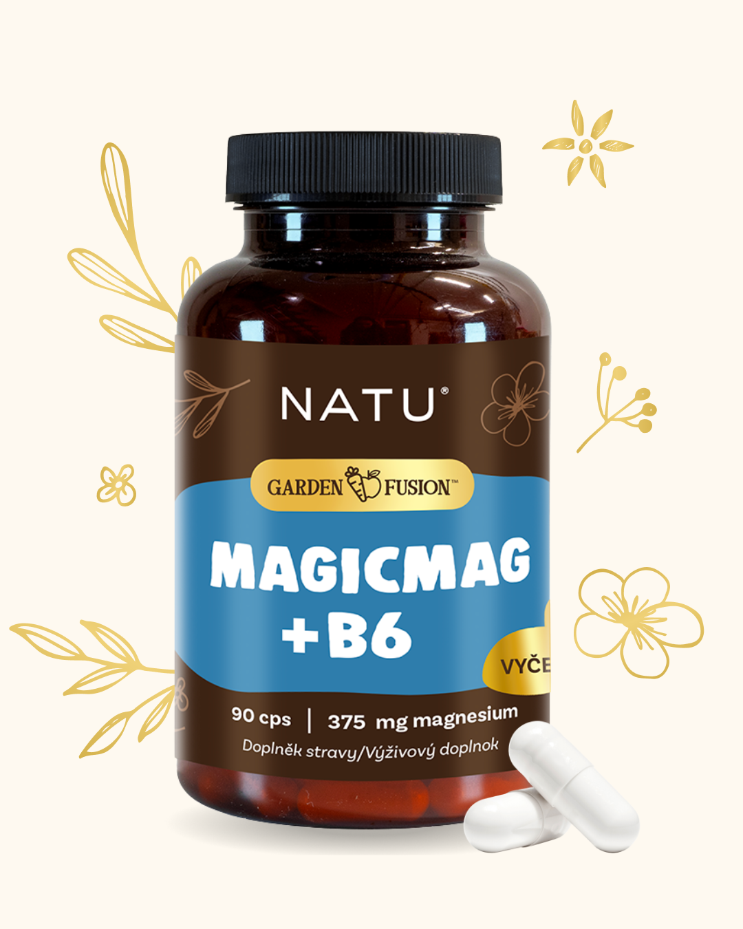 2+1 Garden Fusion Hořčík bisglycinát (magnesium)+vitamin B6 90 kapslí