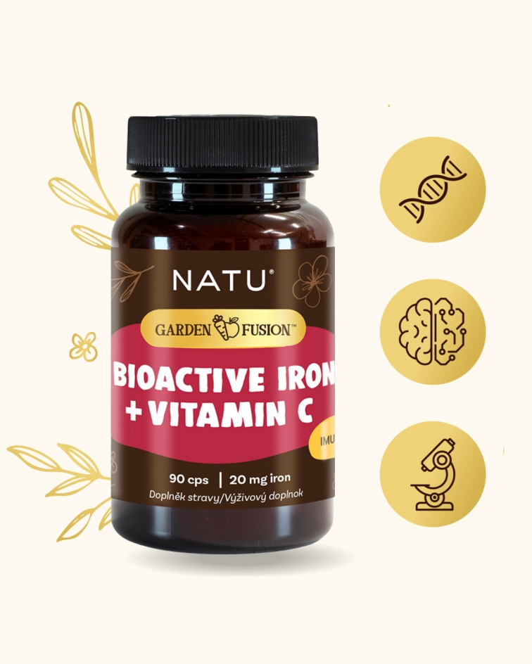 Garden Fusion Bioaktivní železo 20 mg s vitaminem C a piperinem 90 kapslí