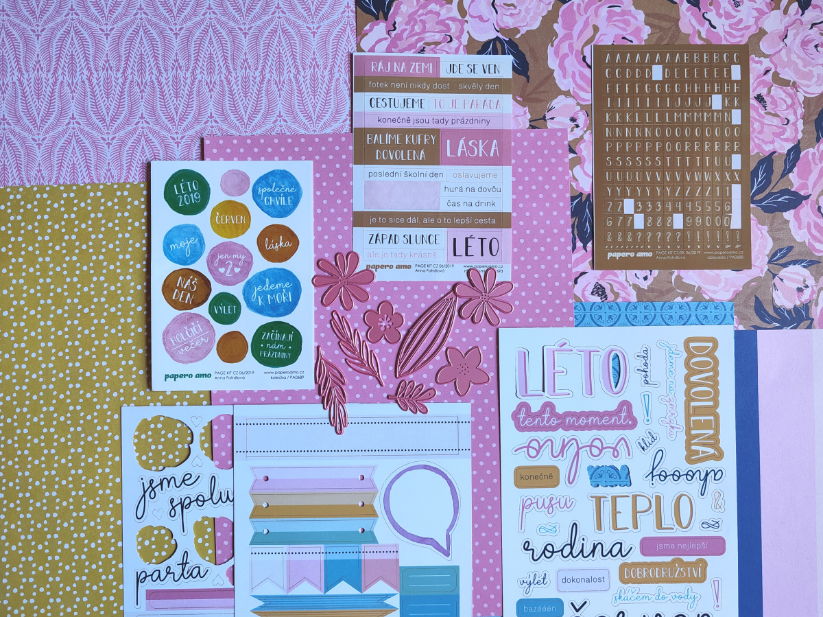 Scrapbooková stránka s oválnými fotografiemi krok za krokem