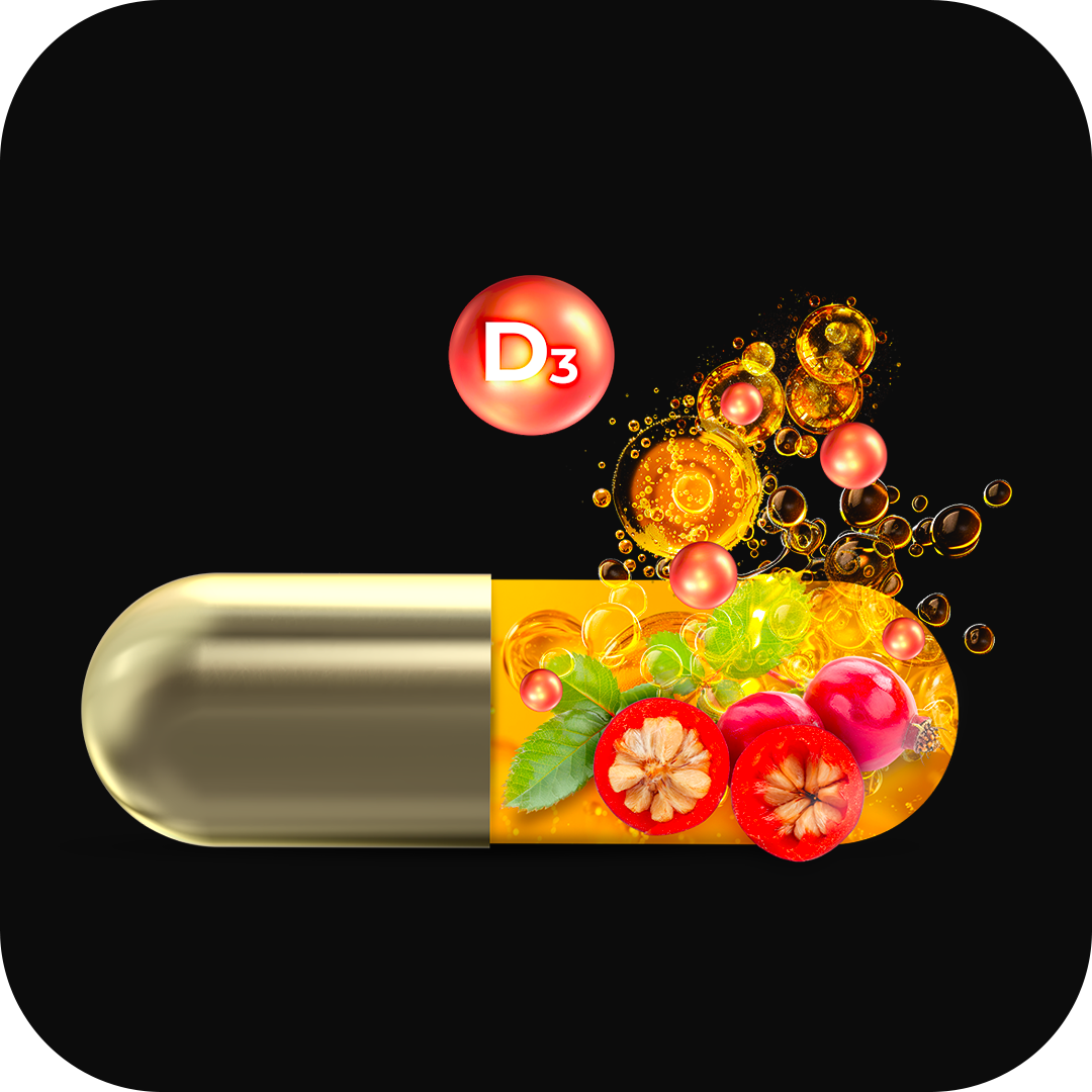 D3 2500 IU + vitamín C so šípkami