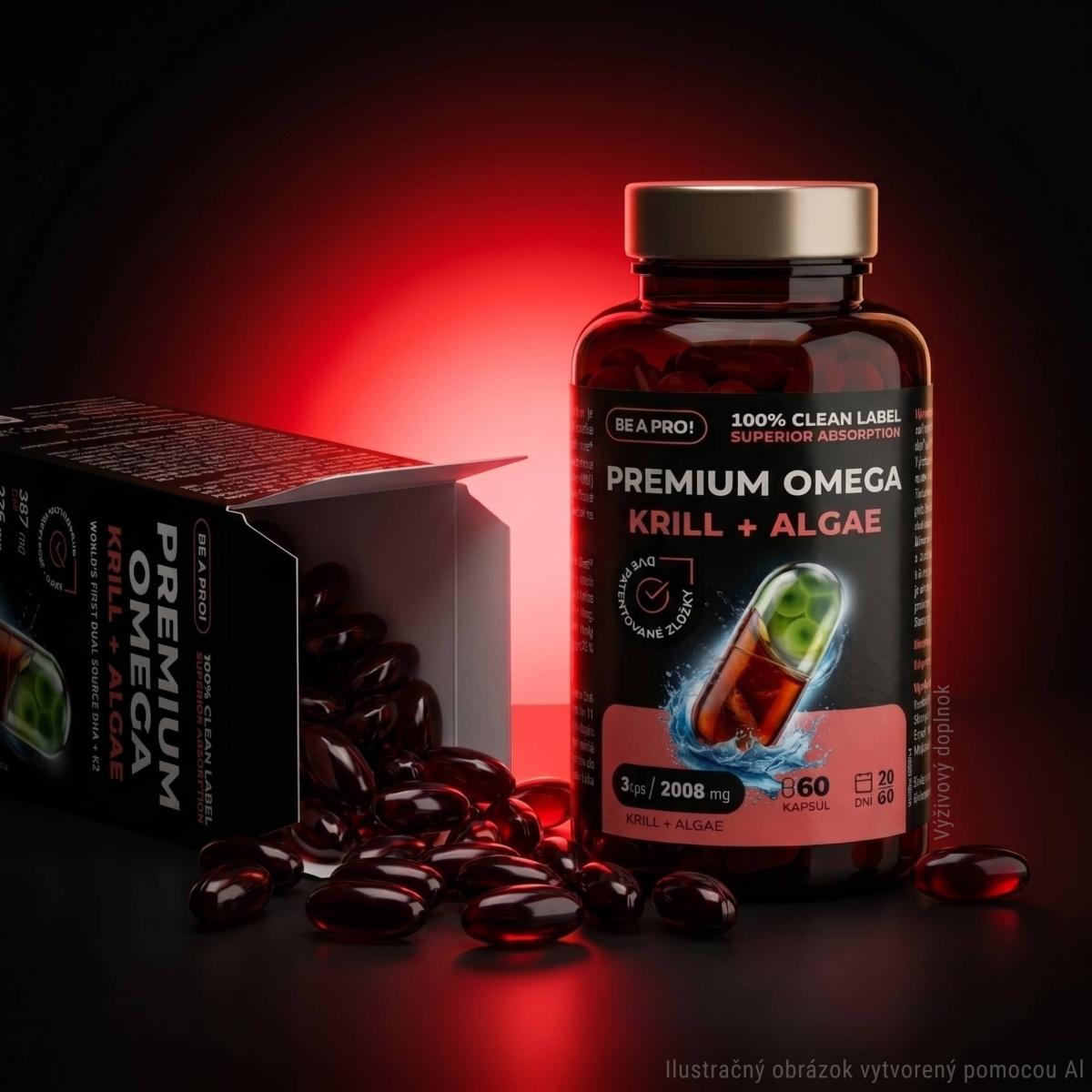 Premium Omega Krill + Algae, 60 cps