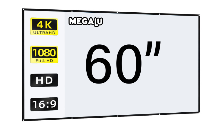 Přenosné plátno s technologií zvýšení světlosti 60 palců