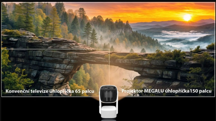 Domácí kino projektor MEGALU Delux bez baterie – HD projektor na filmy a prezentace