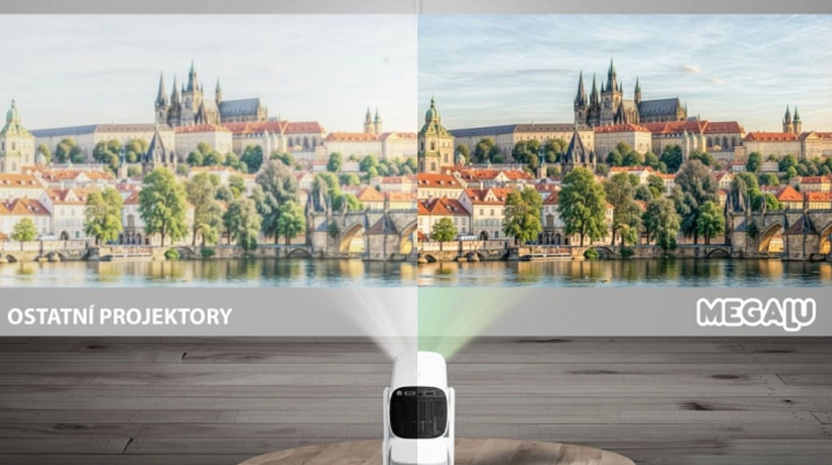 Domácí kino projektor MEGALU Delux bez baterie – HD projektor na filmy a prezentace