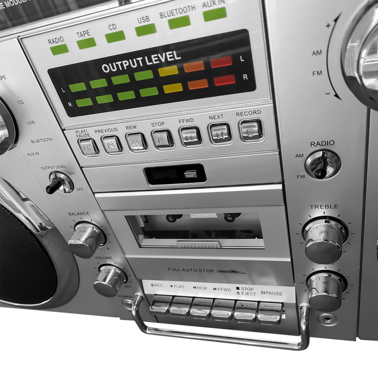 Kazetový přehrávač MEGALU HI-FI CD s Bluetooth a rádiem