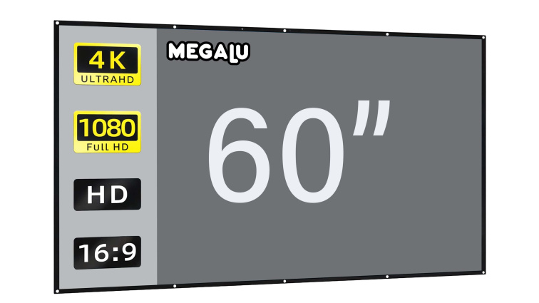 Šedé přenosné projekční plátno s vysokým jasem – 100 palců