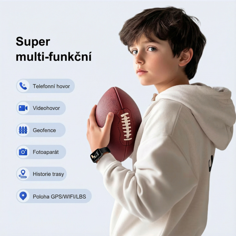 Dětské chytré hodinky PRO s GPS a 4G voláním, černé