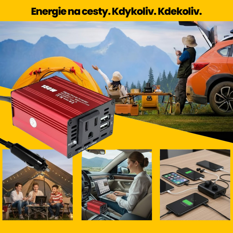 Měnič napětí do auta Mini 12V/230V, 150W