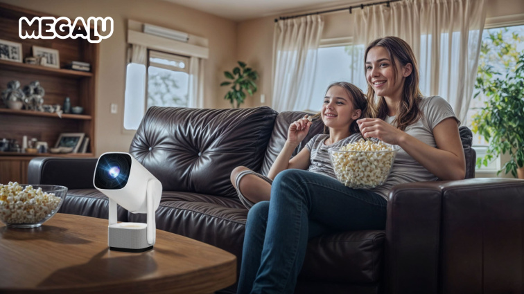 Domácí kino projektor MEGALU Delux bez baterie – HD projektor na filmy a prezentace