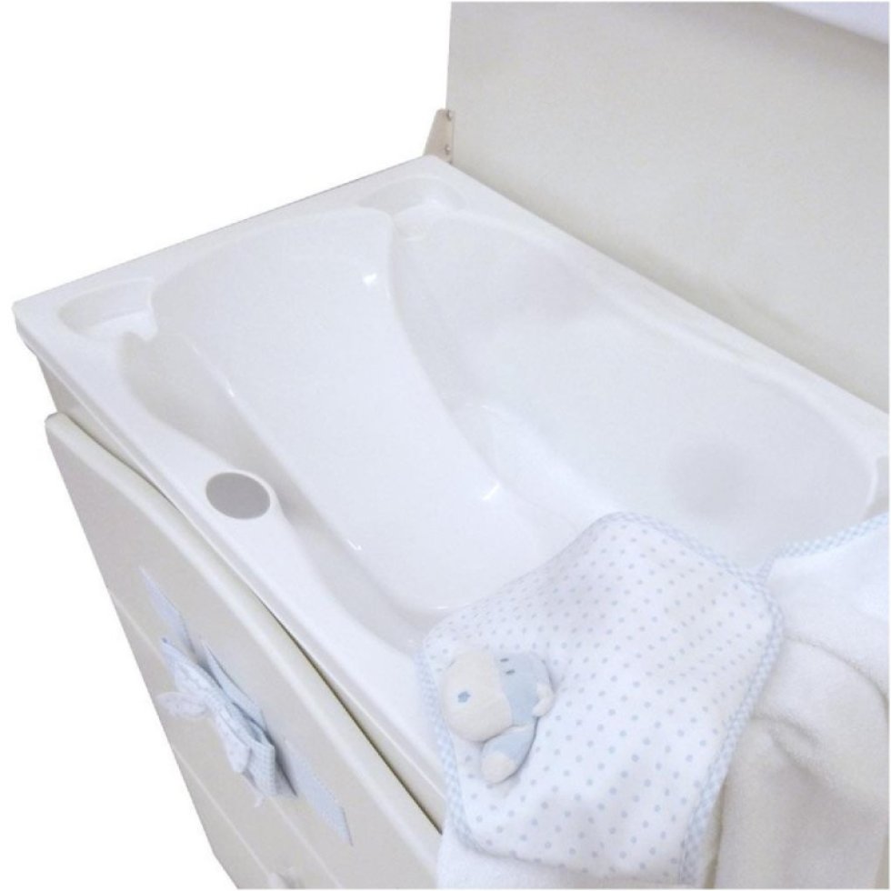 Nanán prebaľovací pult s vaničkou Dadini so šedými medvedíkmi (3v1)