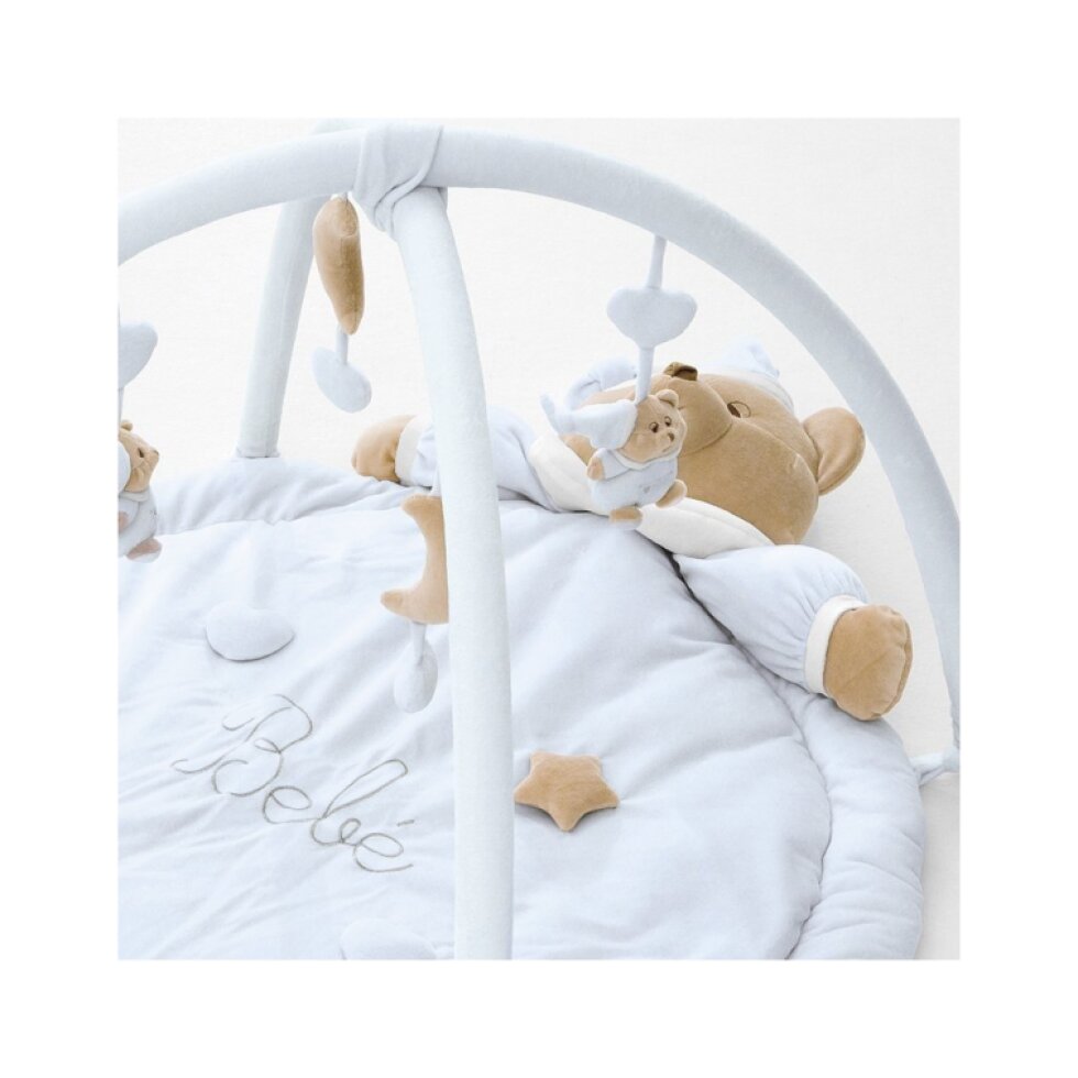 Nanán hracia deka s hrazdou – Macko Puccio ružová, pre zábavu a rozvoj bábätka