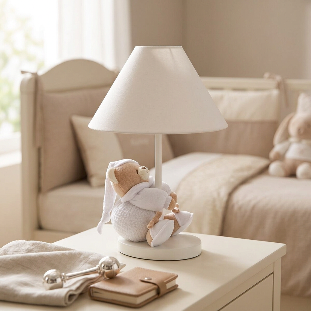 Nanán nočná lampa s medvedíkom pre bábätká a deti Tato biela