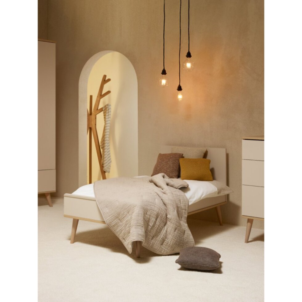 QUAX prestaviteľná postieľka Flow Clay 140x70cm (2v1)