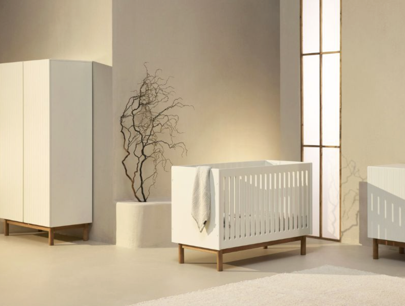 QUAX prestaviteľná postieľka Mood Clay 140x70cm (2v1)