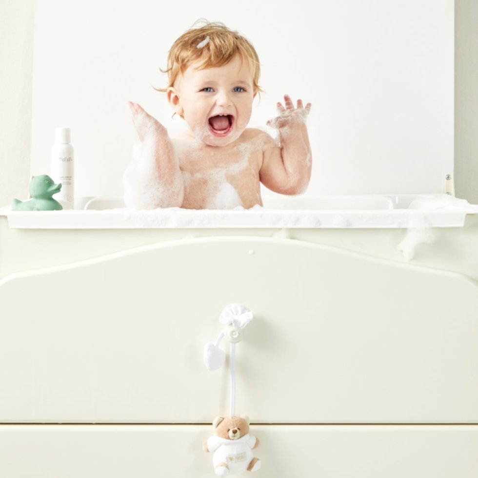 Nanán prebaľovací pult s vaničkou Dadini so šedými medvedíkmi (3v1)