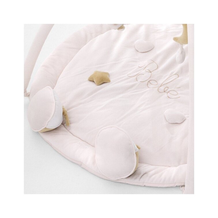 Nanán hracia deka s hrazdou – Macko Puccio ružová, pre zábavu a rozvoj bábätka