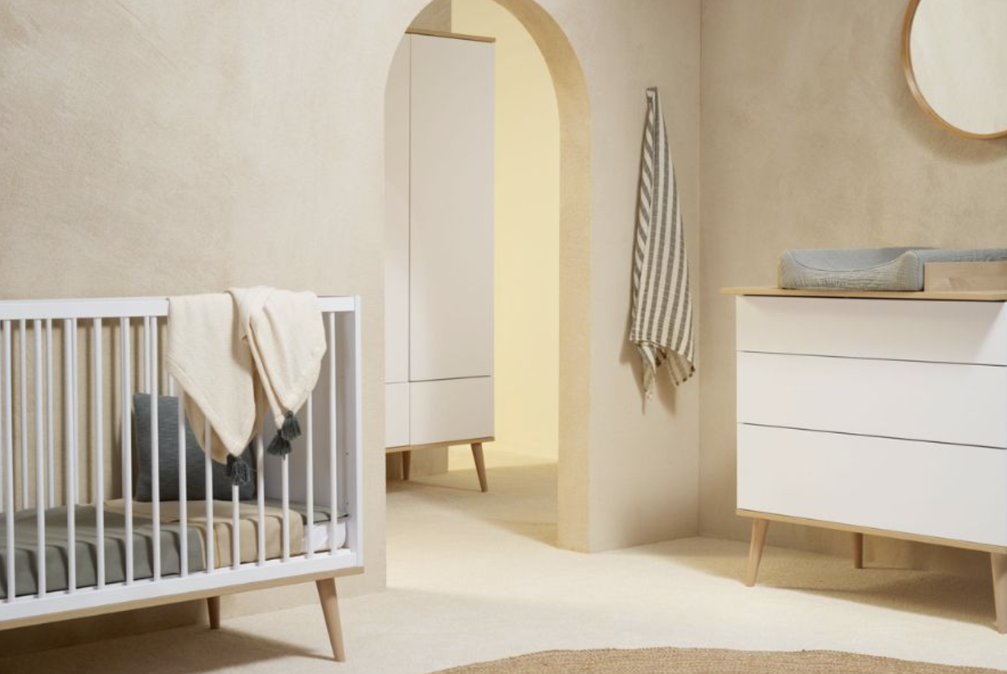 QUAX detská postieľka Flow White 120x60cm