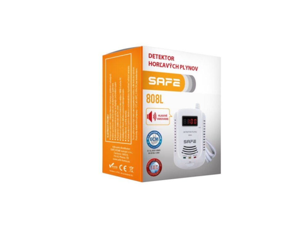 SET Detektor hořlavých a výbušných plynů SAFE 808L+ nabíjecí baterie 9V
