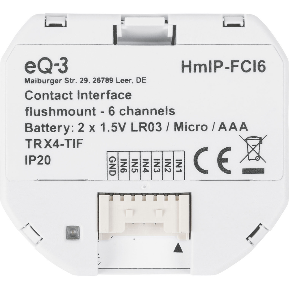 Homematic IP Univerzální kontaktní senzor - skrytá montáž, 6 kanálů - HmIP-FCI6