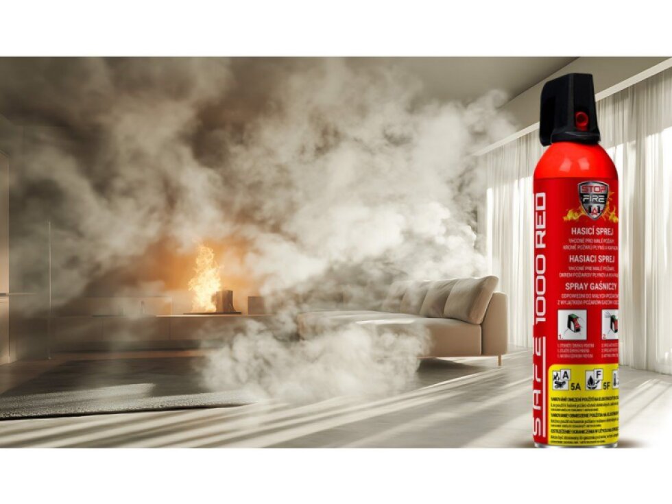 Hasicí sprej SAFE 1000 RED + držák SAFE 100C