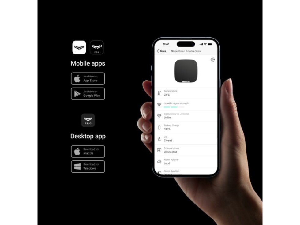 Ajax StreetSiren DoubleDeck + Ajax Brandplate